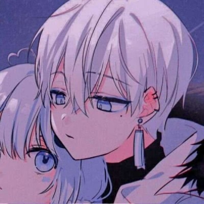 蓝色系列情侣头像动漫情头
