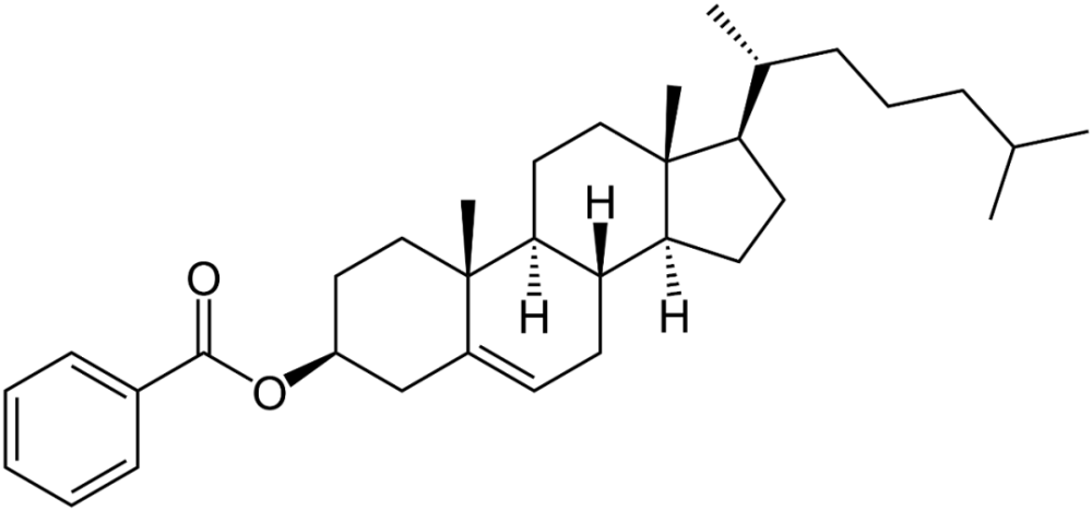 fig 1.04 胆固醇苯甲酸脂化学结构式(自维基百科)