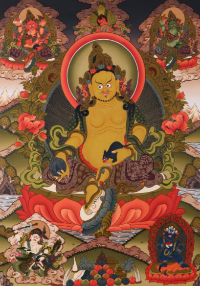 黄财神是藏传佛教各大教派普遍供养的五姓财神之一,因其身相黄色,故称