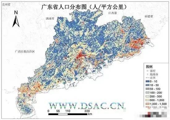 广东人口分布集中在珠三角粤东粤西地区粤北山区人口少