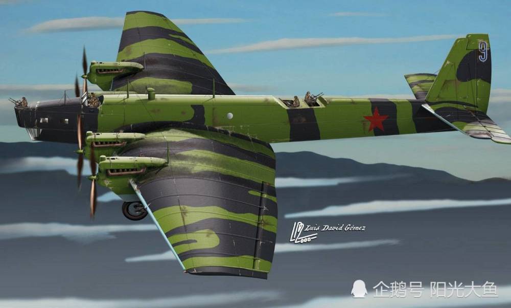 二战苏联毛子战机12-图波列夫tb-3重型轰炸机