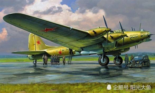 二战苏联毛子战机13佩特利亚可夫pe8tb7重型轰炸机