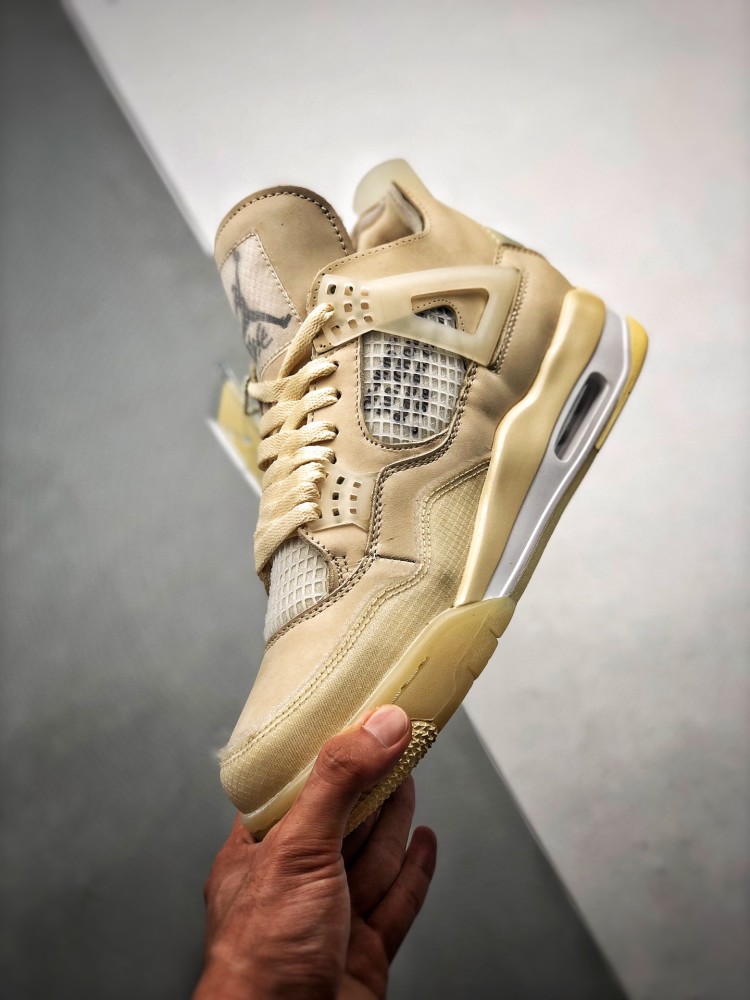 air jordan 4 "sail"aj4ow联名沙浅棕米白帆