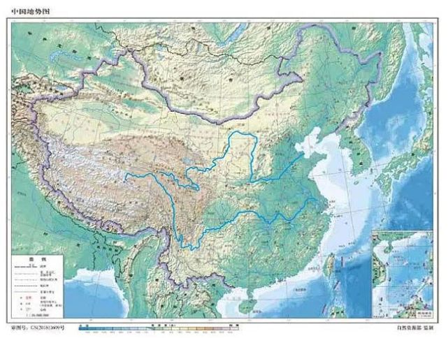 中国地势图 来源:中国地图出版社