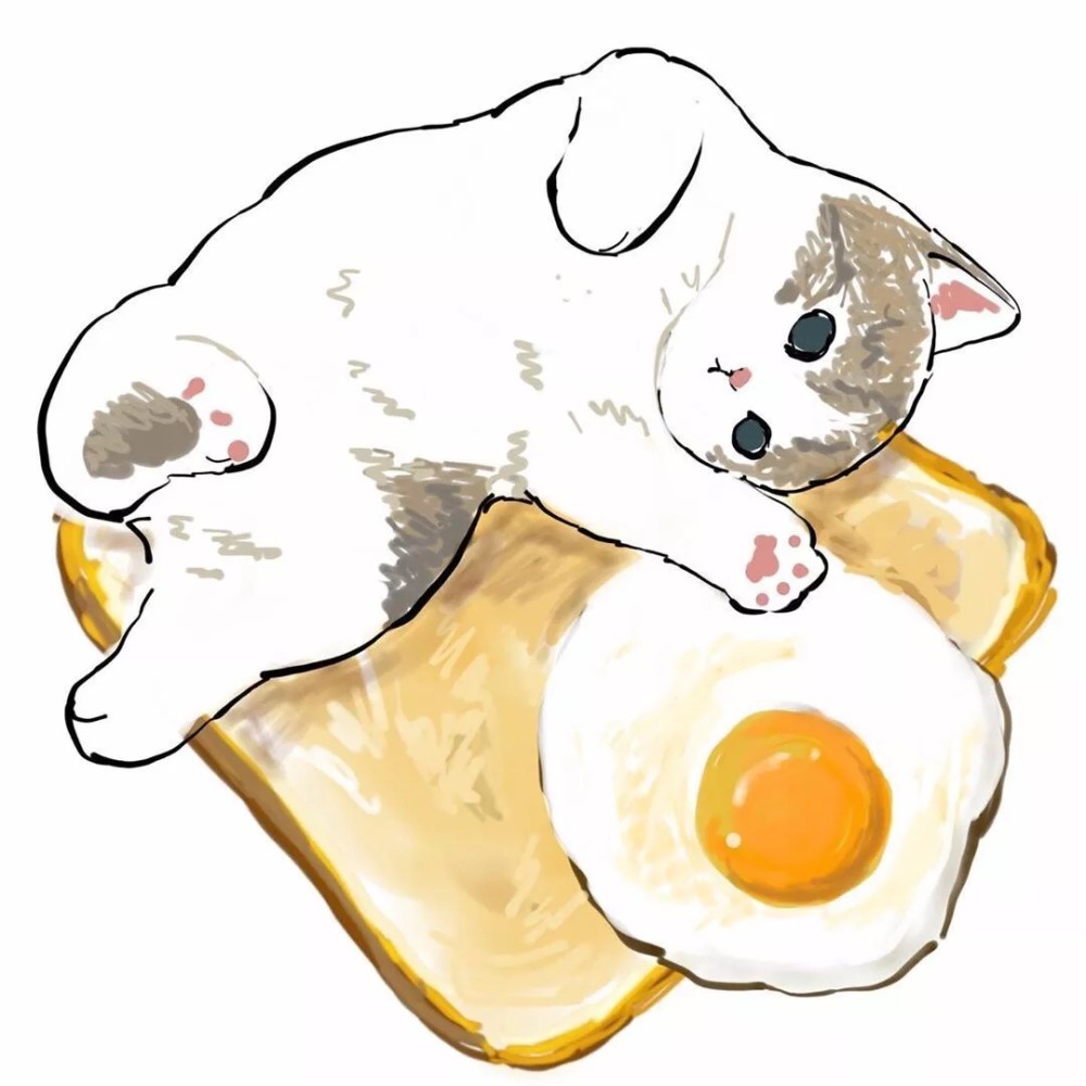 舒适的插画风微信头像×^o^×面包小猫咪