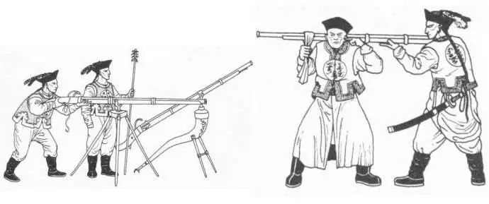 清军装备的抬枪,需两人操作