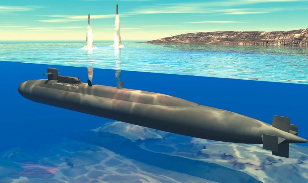 图为美军核潜艇发射导弹示意图
