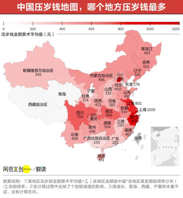 全国各地红包金额大pk:广东排在倒数第二,江浙沪出手最阔绰