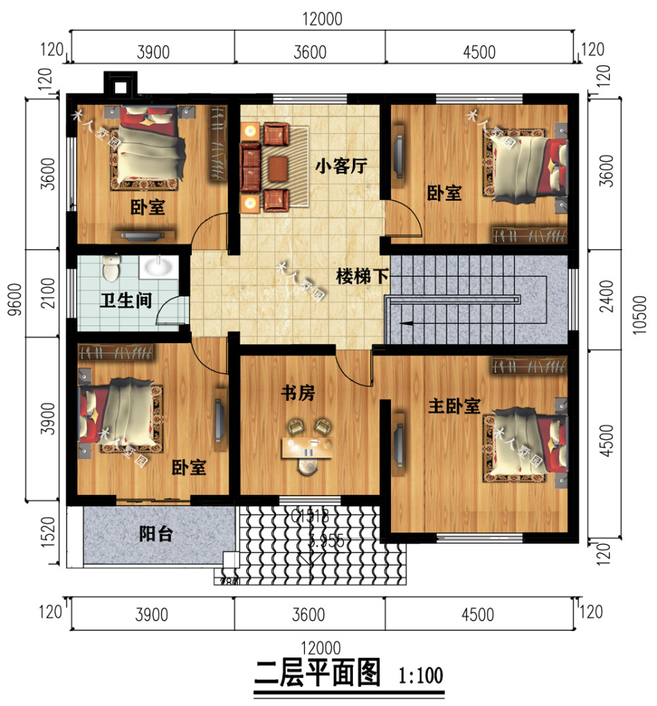 12米宽的两栋农村别墅,设计图纸很详细,收藏以后建房用