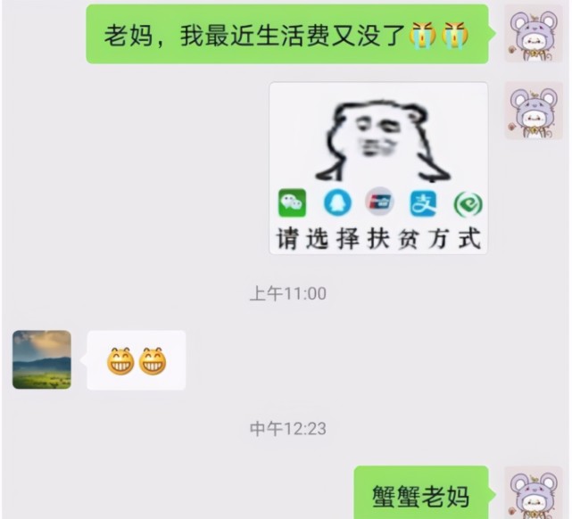 大学生花式索要生活费走红,家长看完表情包秒懂,网友:同款孩子