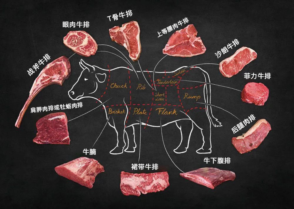一头牛可谓浑身是宝 不同的部位可以制成不同风味的牛排,下面我们就