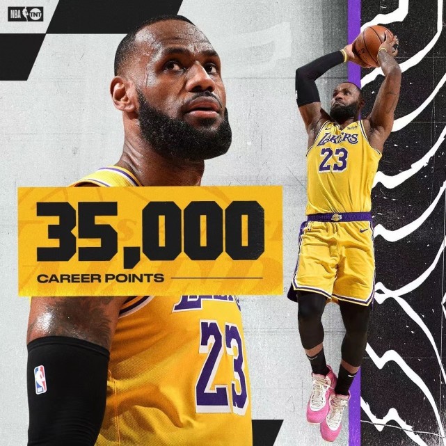 恭喜!勒布朗-詹姆斯成为nba历史上最年轻的35000