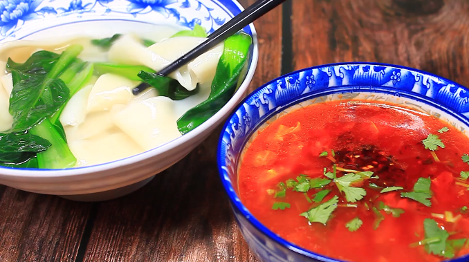 陕西杨凌蘸水面的正宗做法,面条筋道,酸香味美,上桌汤