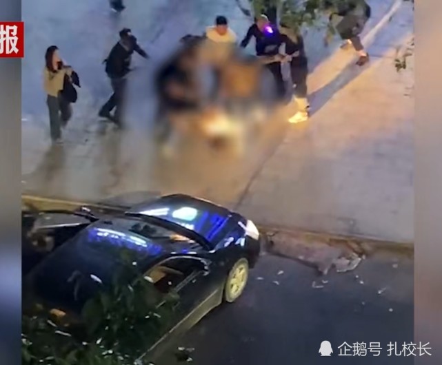 广东湛江一男子酒吧门口被群殴后又遭轿车多次碾压,现场图片曝光
