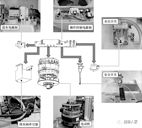 1.波轮洗衣机电气系统的结构