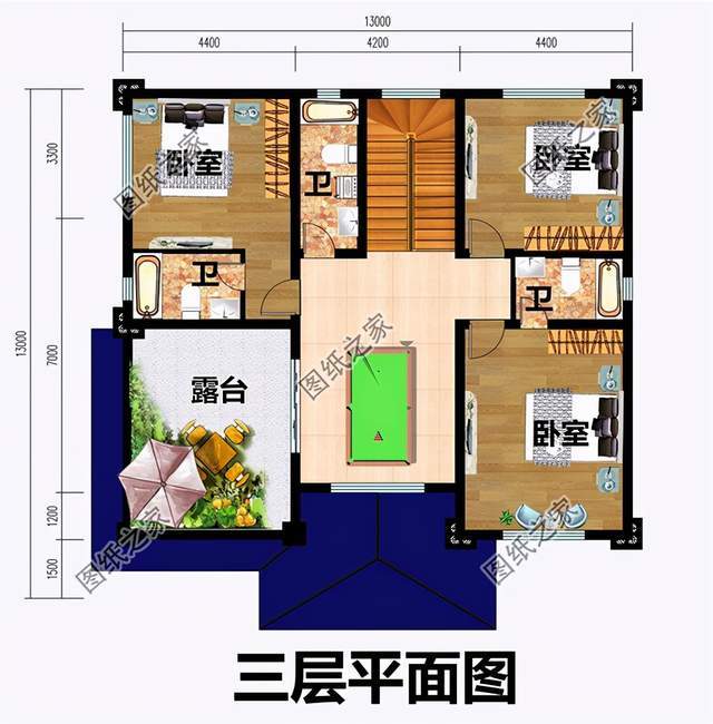 图纸介绍:本户型占地145平方米左右,复式户型,欧式外观设计,非常简约