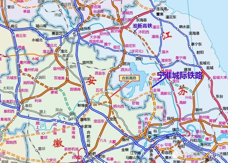 3年后江苏这6条铁路或成焦点:淮新高铁,宁杭高铁二通道上榜
