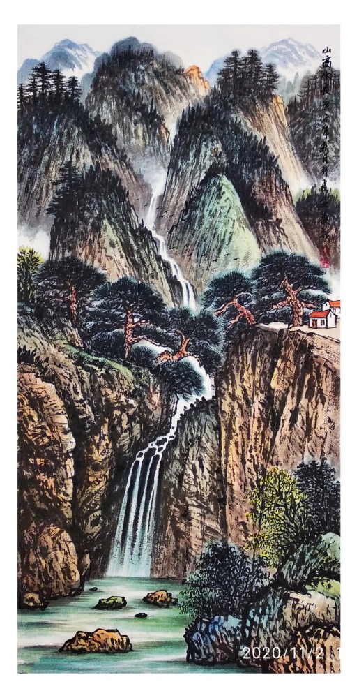 陕西省著名山水画画家史教茂山水画作品欣赏
