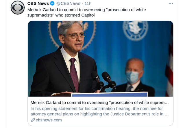 乔·拜登总统提名的司法部长人选梅里克·加兰(merrick garland)法官