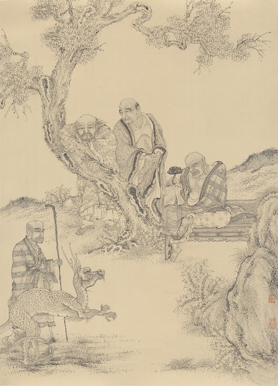 荣州蝶画大家万钟,山水画家辜达权等开办了一个书画班,林东向万钟研习