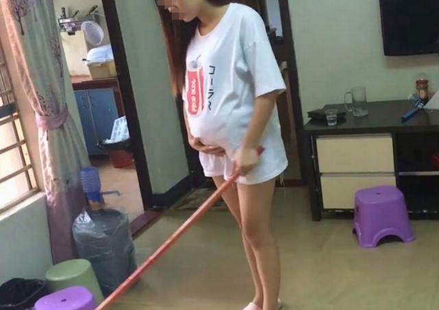 媳妇挺着大肚子做家务,丈夫拍视频炫耀贤惠,网友:不如