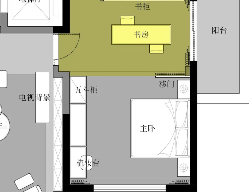 书房区域-彩平图