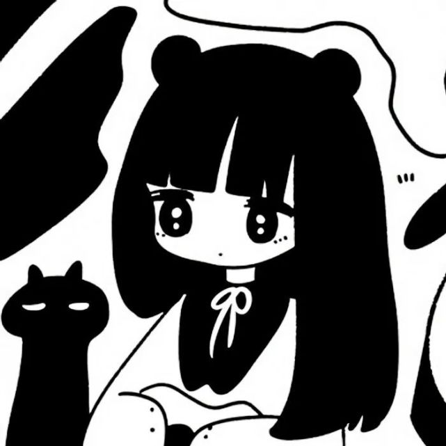 黑白漫画头像|日系甜丧漫画书粉色女头