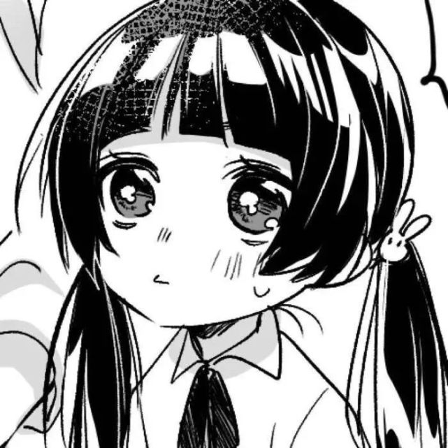 黑白漫画头像|日系甜丧漫画书粉色女头