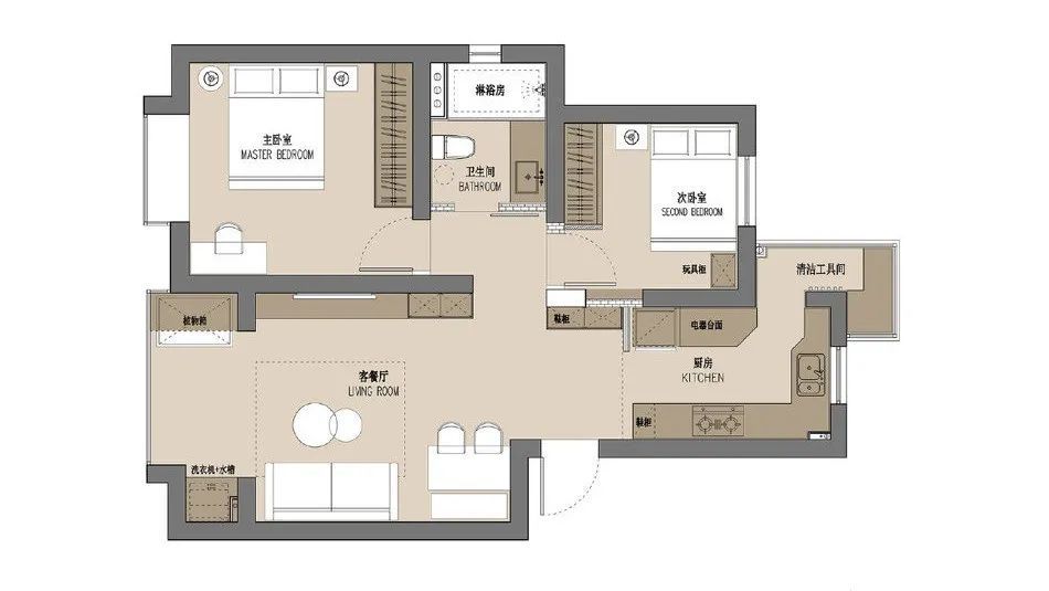 深圳装修设计 75㎡森系北欧2室1厅,温暖而治愈的惬意生活