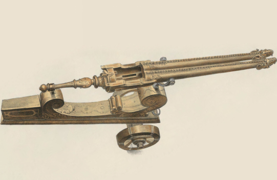 欧洲带有精美配饰的双管佛朗机炮总之,佛朗机炮作为一种曾经被广泛