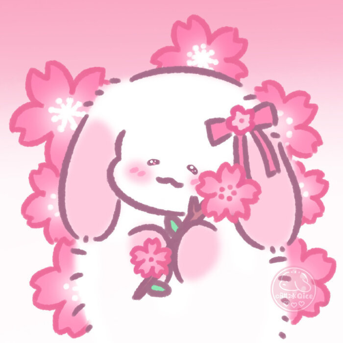 一组可爱少女心兔子头像