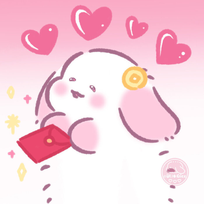 一组可爱少女心兔子头像