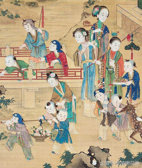 热热闹闹,高高兴兴,清代宫廷年画,沈庆兰绘《吉庆图》