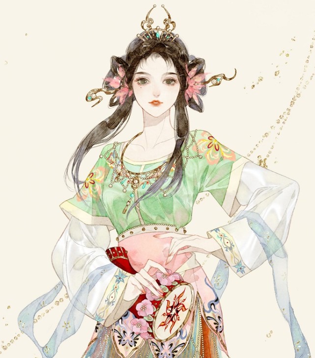 一组十分有"意境"的古风人物插画作品!造型美型欣赏性