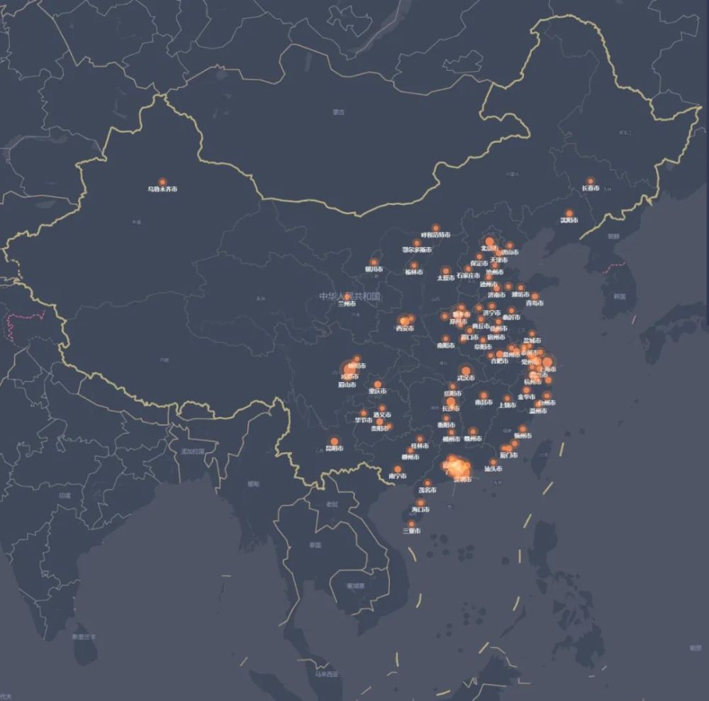 春运热门人口迁入地 来源百度地图