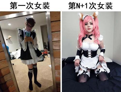 流行女装30岁大叔化身女装大佬眉清目秀不对比看不出端倪