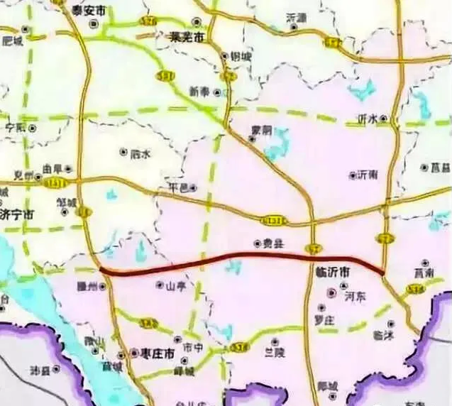 临沂至滕州高速走向线路图 3 积极推动临沂启阳机场航站楼改扩建及