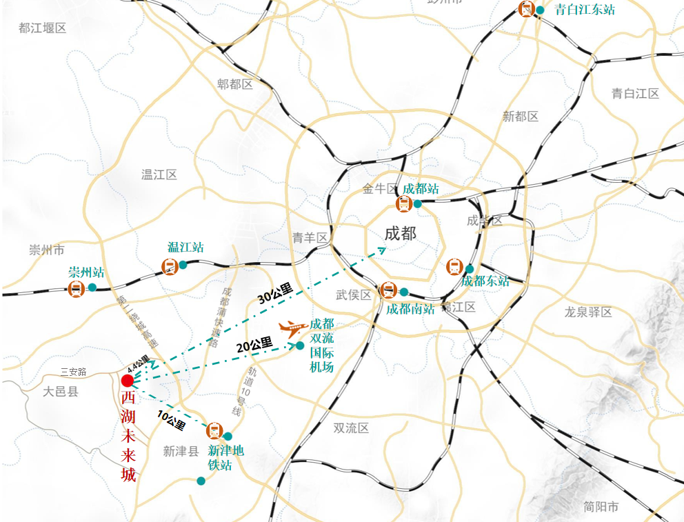 "四快速"指规划成温邛快速路连接线,第二绕城连接线