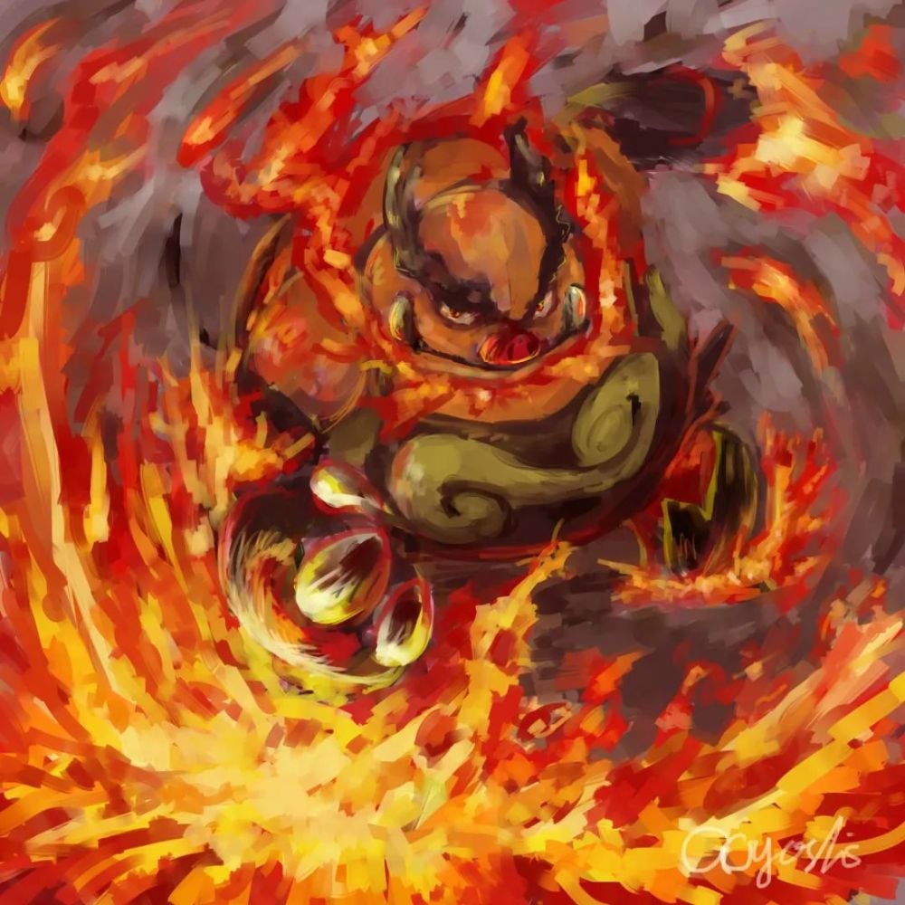 炎武王(日文:エンブオー,英文:emboar)是火属性和格斗属性宝可梦.