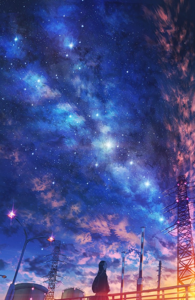 壁纸·黄昏·星空