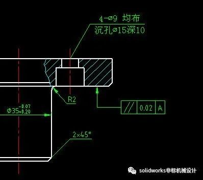 按机械制图标准简化标注方式可以采用如下图的标注方式