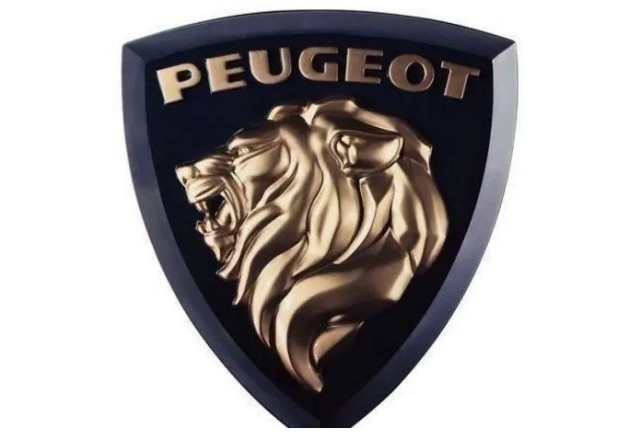 新车徽标的设计标识为"盾形狮子头",由"peugeot"单词,"盾型外框"和"