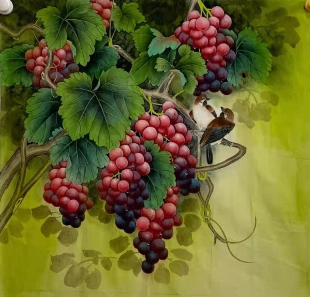 郭万禄当代画葡萄出名的画家,工笔葡萄代表作欣赏