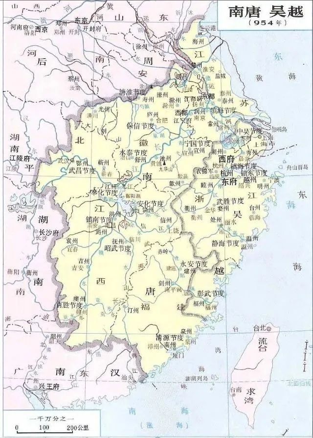 南唐,吴越疆域图