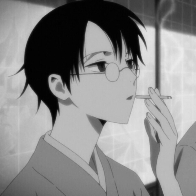 动漫男头帅气黑白男生头像
