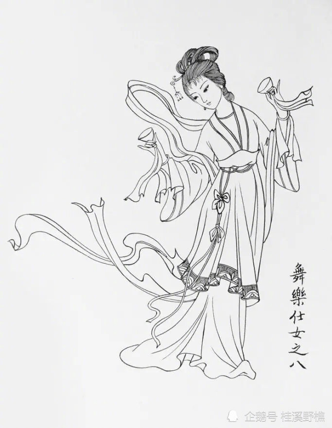 白描仙女线稿很难画从线条到造型线稿教你画初学者收藏学习