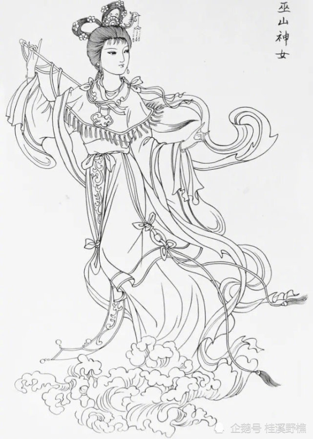 白描仙女线稿很难画从线条到造型线稿教你画初学者收藏学习