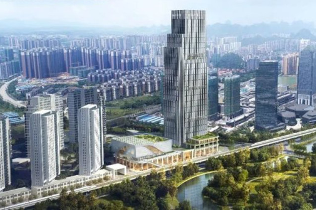 桂林耗资20亿的"巨作",占地113.3亩,211.8米高楼或成新地标