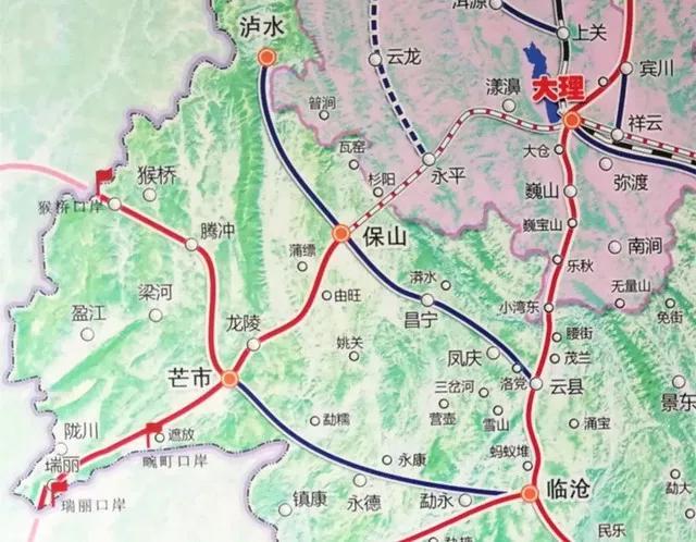 已开通2条(广大铁路,大丽铁路),在建3条(大瑞铁路,大临铁路,宜西攀大