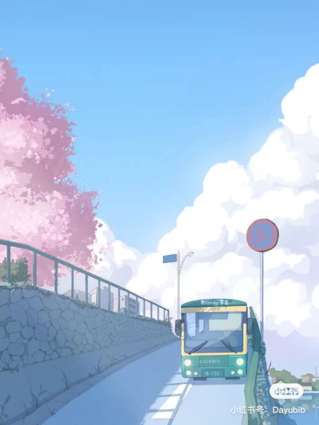 治愈系日漫风插画手机壁纸背景图